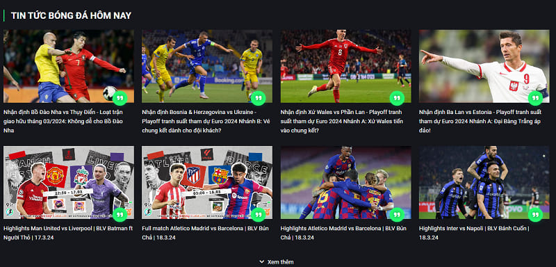 Website Vebo TV cung cấp các tin tức thể thao mới, nhanh và chuẩn nhất